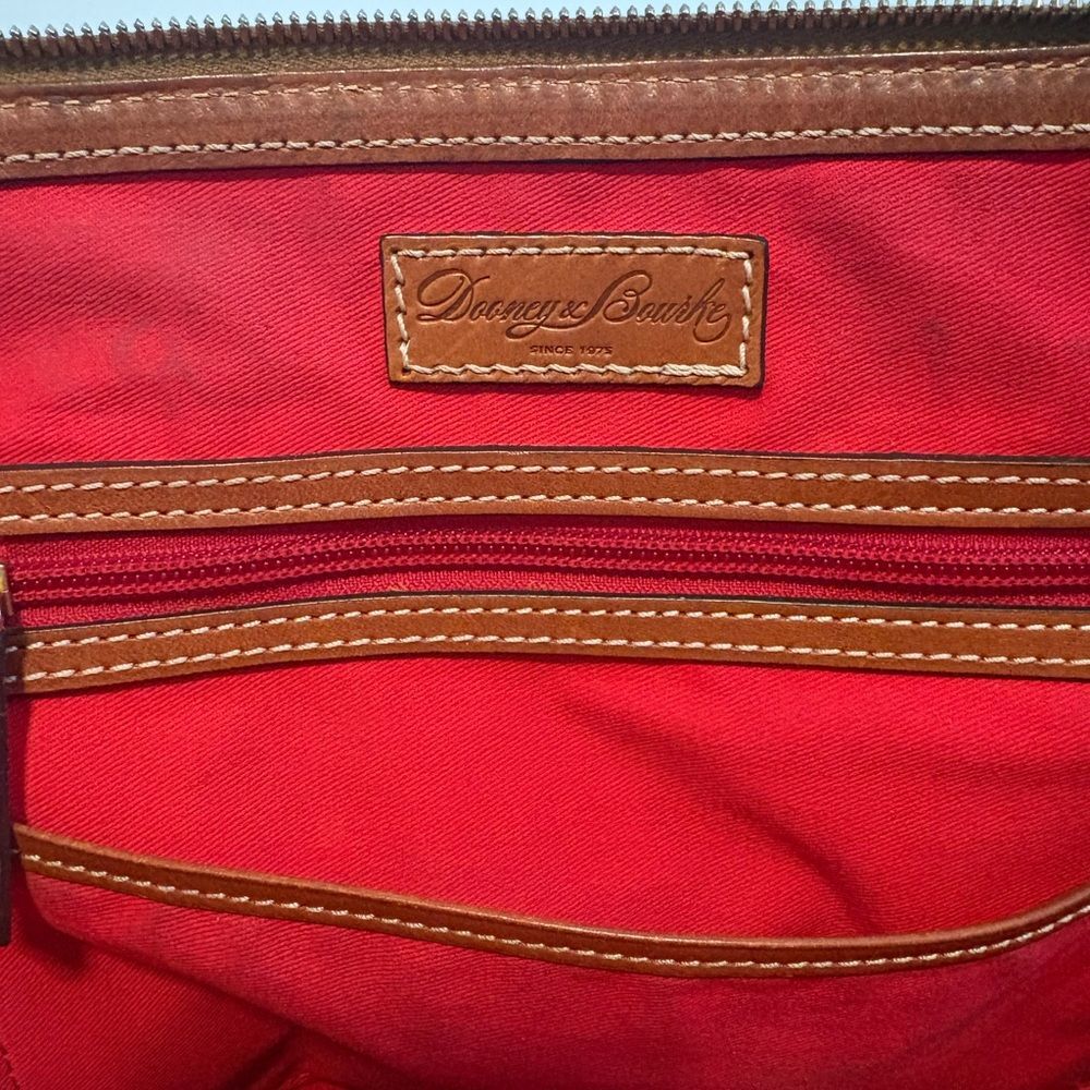 Dooney & Bourke Zip Top Brown Pebble Leather Satchel Purse - Picture 6 of 8